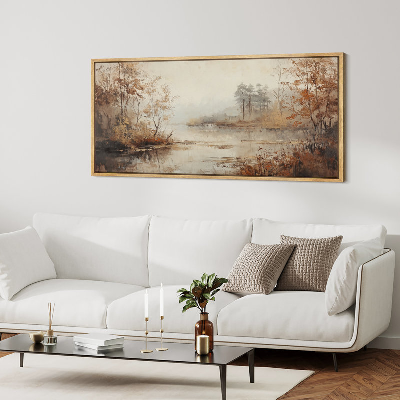 Impression sur toile, encadré campagne surdimensionné, Naturel, H 30 po x l 60 po