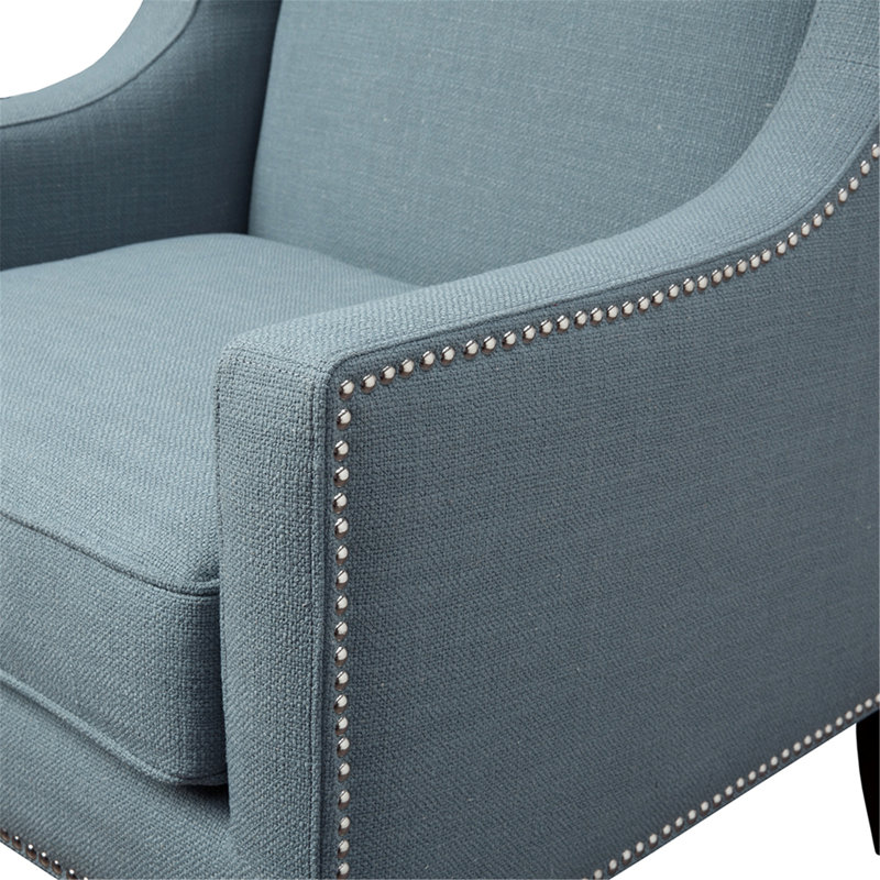 Fauteuil d'appoint, fauteuil à oreilles avec pieds en bouleau