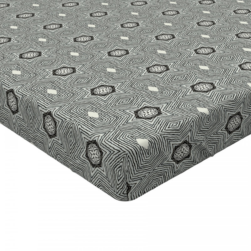 Microfiber Geometric Fitted Sheet, Twin XL Fitted Sheet