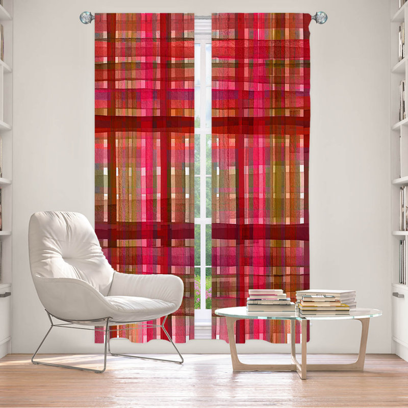 Room Darkening Curtain Pair, 20" W x 52" L, Blue/Green