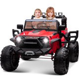 24V 2 Seater Ride On Jeep Car Truck with Remote Control,Ride on SUV Toys for Big Kids with Parental Remote Control, LED Lights, Safety Belt, Bluetooth, Music, MP3, AUX Port, Spring Suspension,