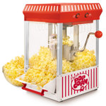 Vintage 2.5-Ounce Tabletop Kettle Popcorn Maker, Makes 10 Cups of Popcorn, With Kernel Measuring Cup, Oil Measuring Spoon and Scoop, Perfect for Birthday Parties, Movie Nights