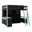 Lit mezzanine double en bois avec bureau et tiroirs intégrés, lit de jeu offrant un espace de rangement spacieux et un éclairage-20677018