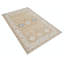 Tapis à motif floral en laine noué à la main de 3,8 x 5,8 pi rouge, beige et bleu clair