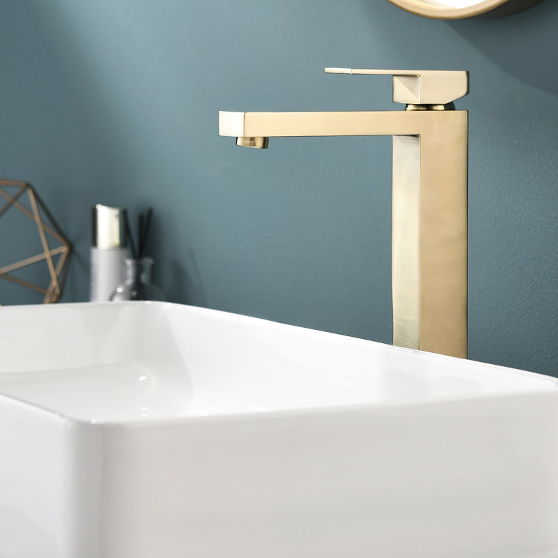 Contemporary Bathroom Gold Faucet - Handle And Side Spray Feature Luxury Brushed