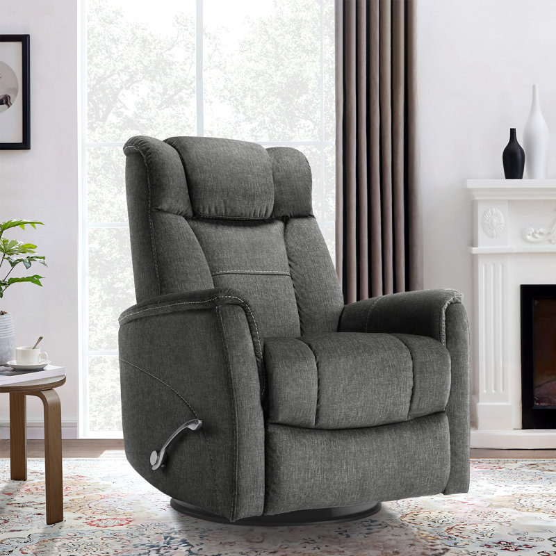 Robeline 32.2" Wide Modern Upholstered Manual Rocker Recliner, Dark Gray