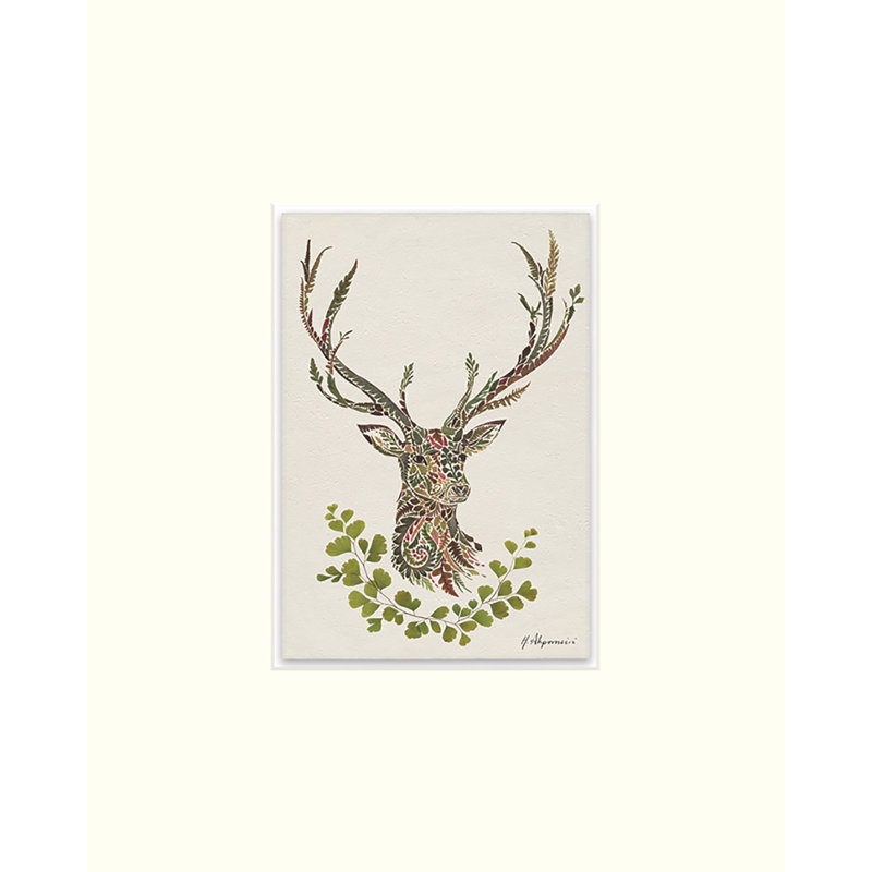 Autumn Stag by Helen Ahpornsiri - No Frame Painting, 30cm H x 24cm W