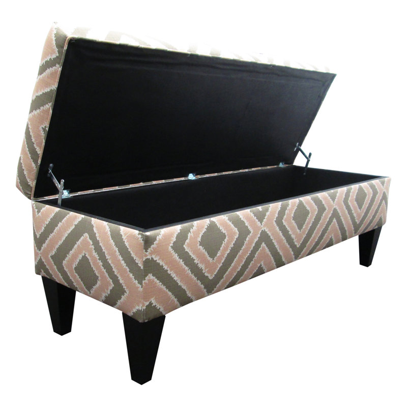 Regis Upholstered Storage Bench, Nouveau Blush/Geometric