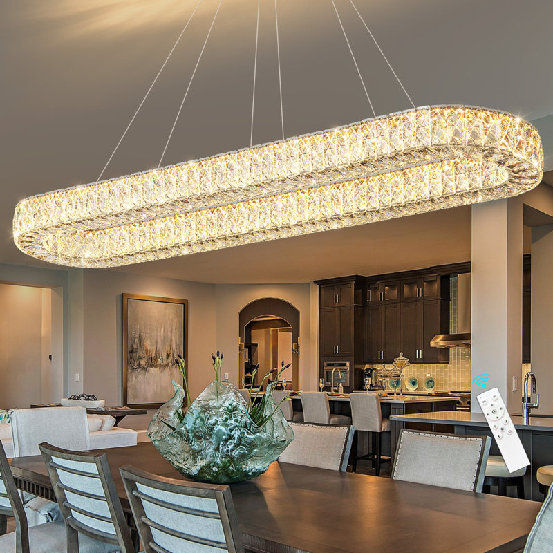Lustre moderne pour salle à manger, 59.1" Long, Gold