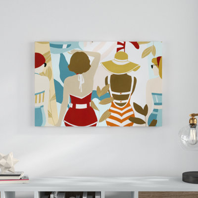Vintage Swim Collection A by June Erica Vess - Painting on Canvas