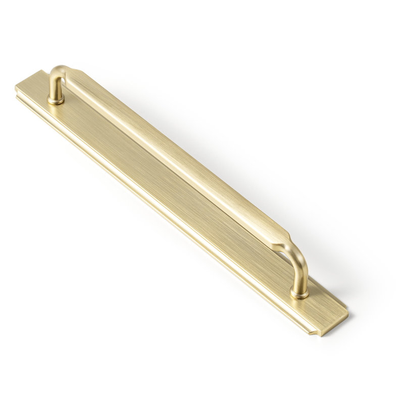 Poignée barre délicate avec plaque arrière (G020), 7 3/5", Bronze champagne