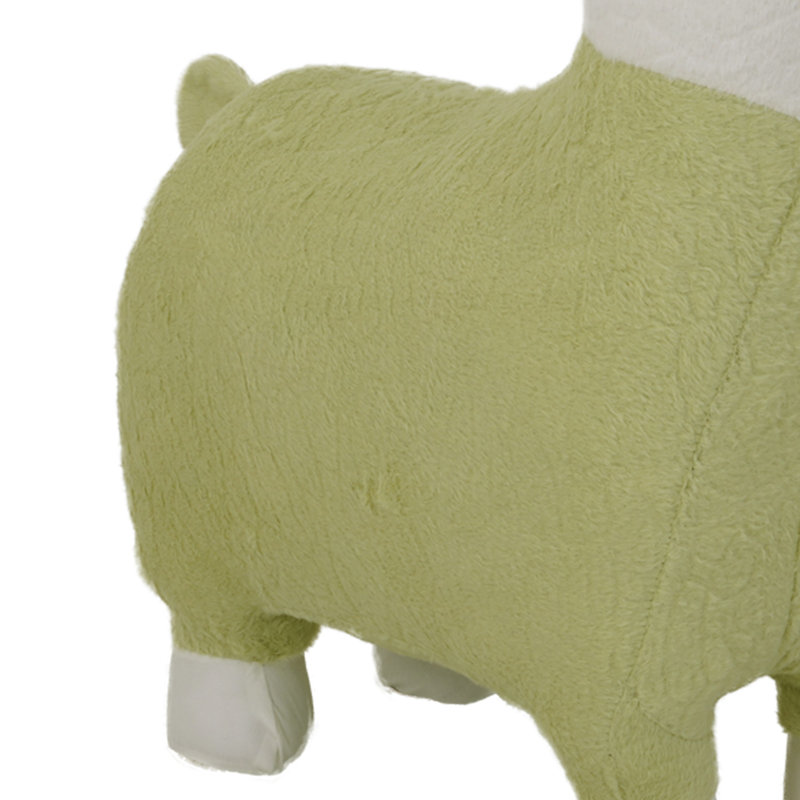 1 tabouret d'appoint en bois massif, Vert / blanc