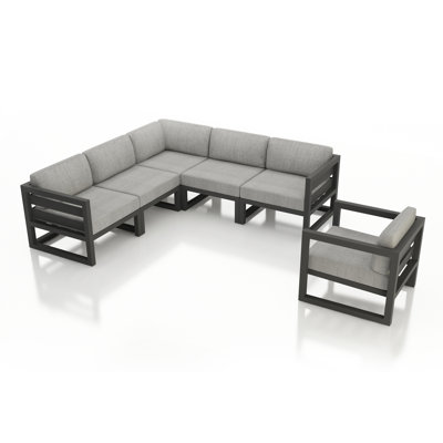 Avion 6 Piece Sectional Set - Black