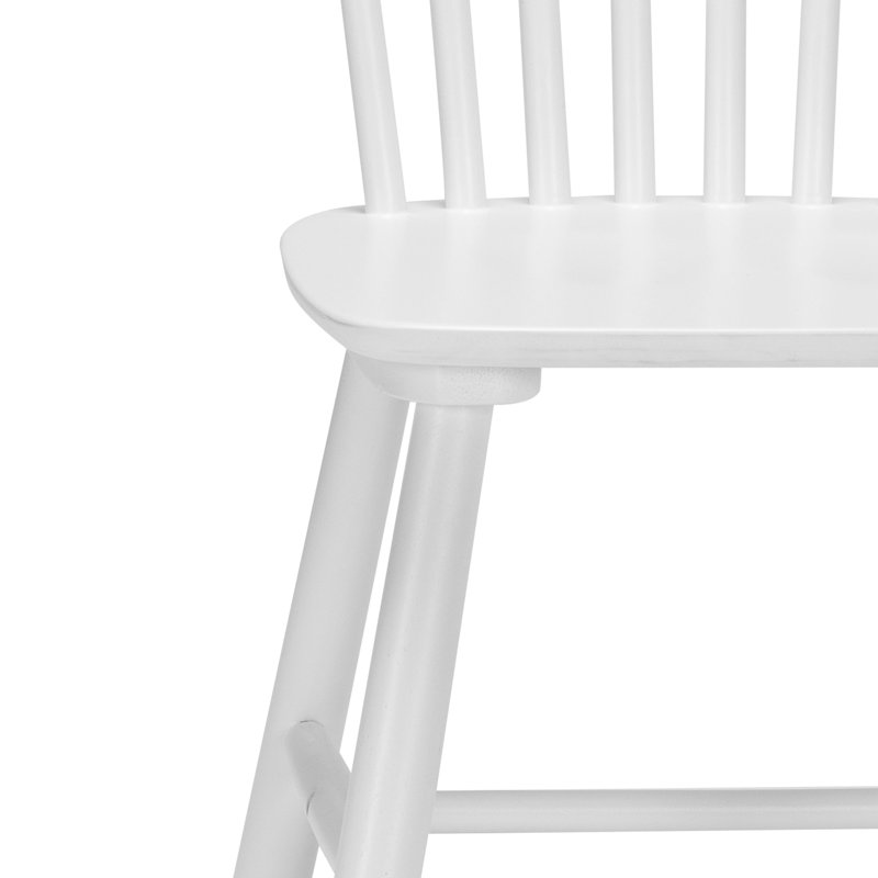 Chaise d'appoint en bois massif Chesley, Blanc