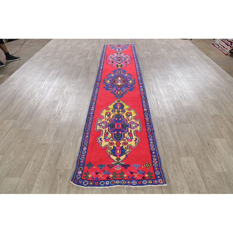 Tapis de zone en laine de couloir 2 pi 7 po x 12 pi 9 po main one-of-kind-noué la 2010 oushak Vanderpol