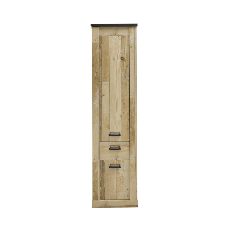 Jackeline 1 Door Manufactured Wood Wardrobe, Brown/Anthracite