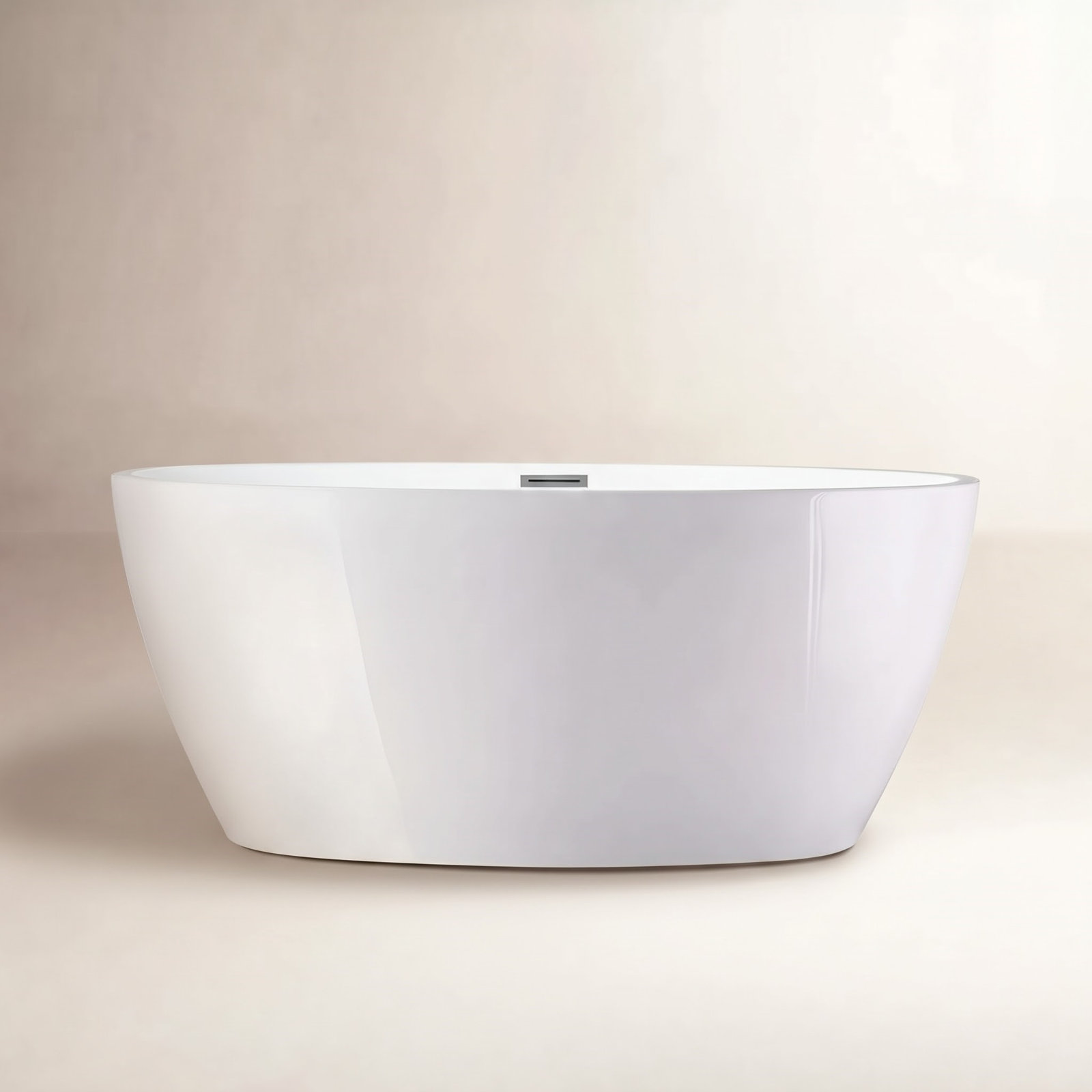 Sophia Freestanding Soaking Acrylic Bathtub, 22.8" H x 31.9" W x 55.1" L, White/Polished Chrome