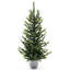 Sapin de Noël artificiel vert épicéa de 1,20 m (4 pi) préilluminé avec des pommes de pin dans un pot en argent brossé