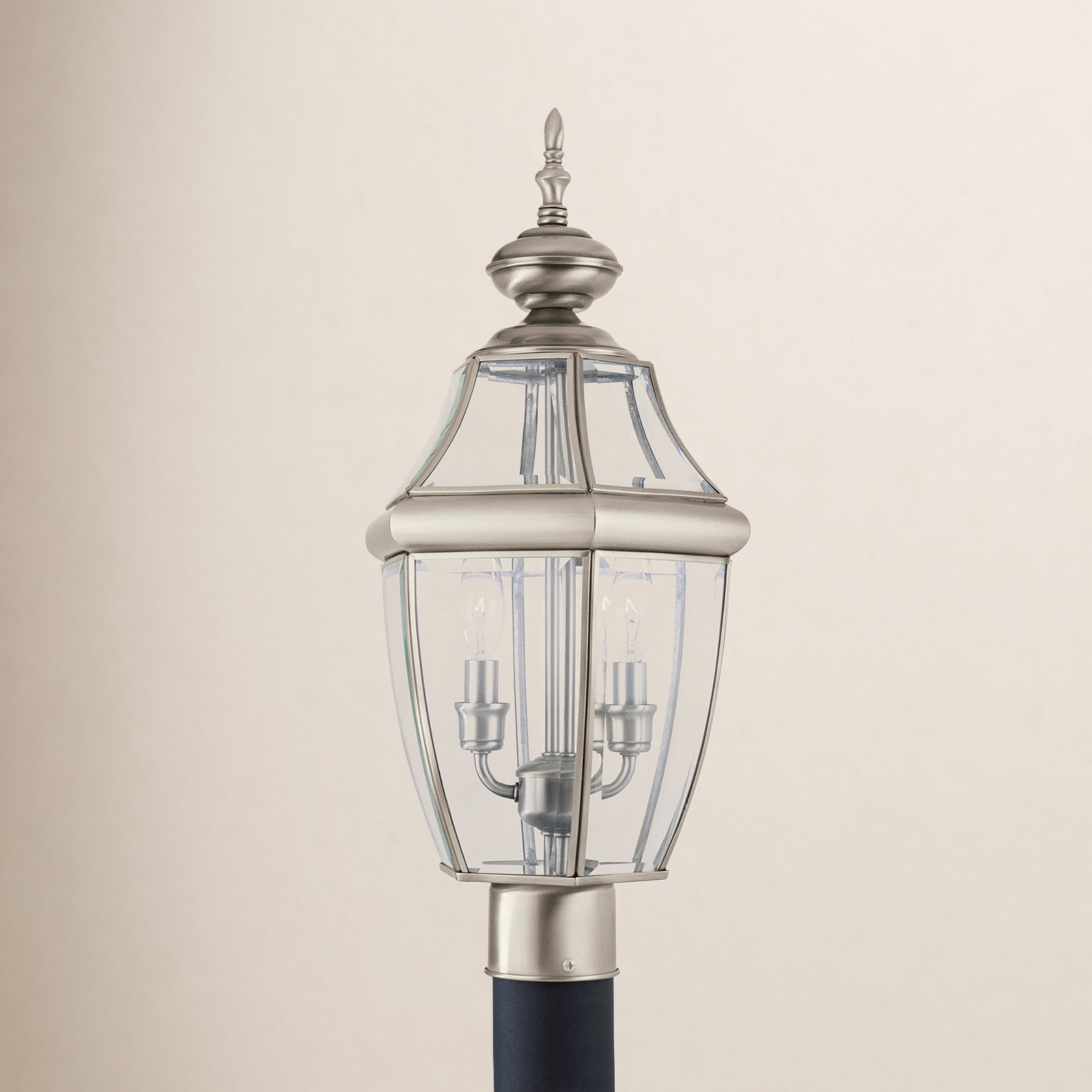 Eirini Beveled Metal Outdoor Lantern Head, No, Antique Brushed Nickel