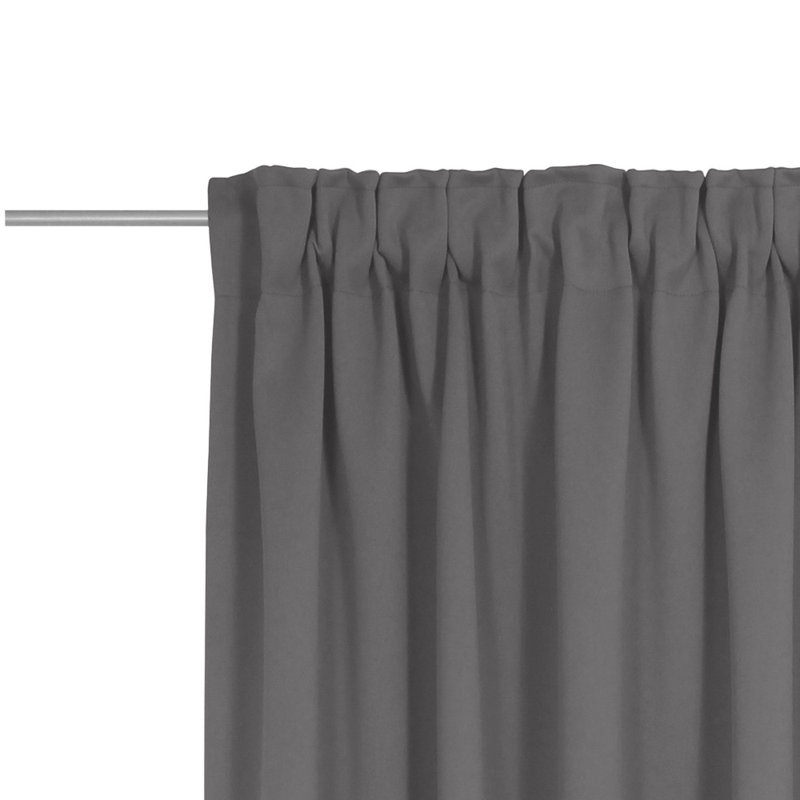 Newbury Room Darkening Single Curtain Panel, 130cm Width x 295cm Drop, Grey