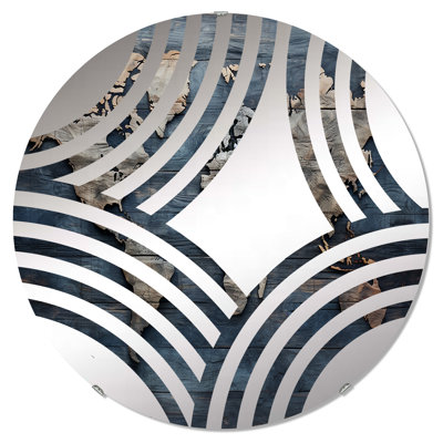 Rustic Route World Map II - Miroir décoratif Baptist Fan | Rond