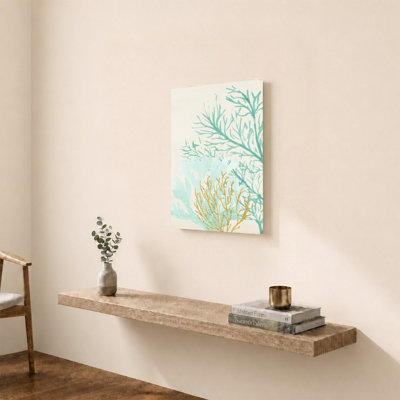 «Triple Teal Coral I» par Lucille Price - impression sur toile