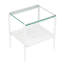 Table de bout rectangulaire 2 pièces avec plateau en verre trempé et tablette de rangement en panneau de fibres à densité moyenne, tables d'appoint de salon-1147791067-1147791059