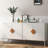 Solid Wood Sideboard With Square Handle Design, 4 Doors, Double Storage Buffet, Tv Stand, E1 , Iron Painted, And Space Saving Sideboard, Doors & Storage, Living Room Frame, Painting, Stable