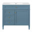 Meuble-lavabo 36 po avec armoire à pharmacie, armoire de rangement moderne avec 2 portes à fermeture douce, meuble-lavabo simple