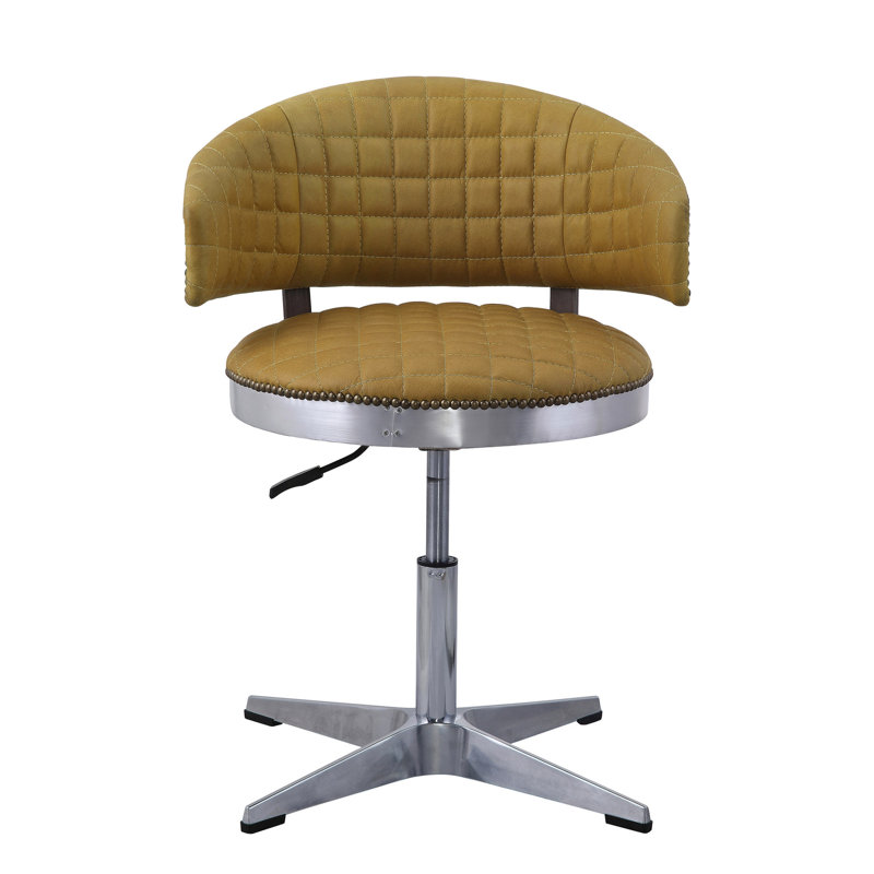 Tabouret rembourré en cuir Turmeric