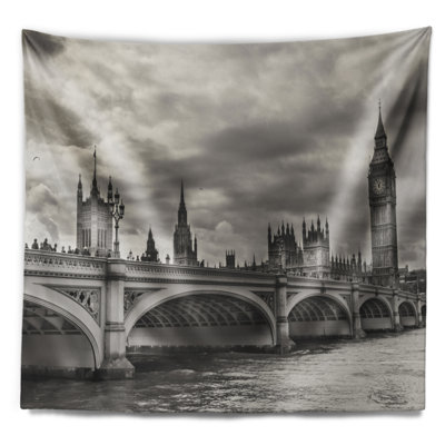 Cityscape magnifique vue de westminster bridge tapisserie avec accessoires suspendus inclus