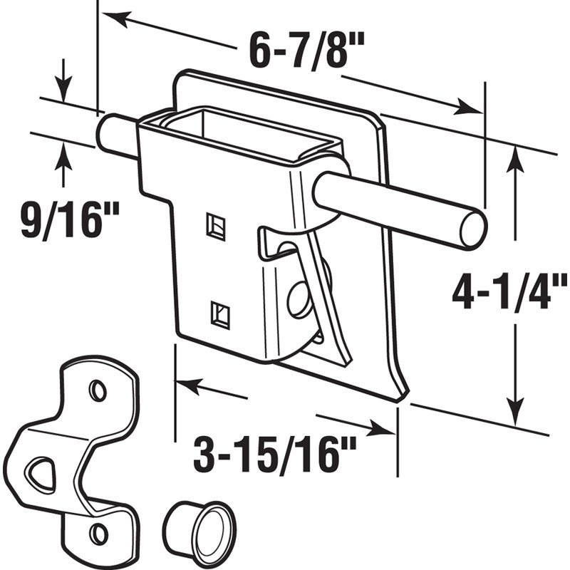 Heavy Duty Zinc Plated Steel Garage Door Lock Handle