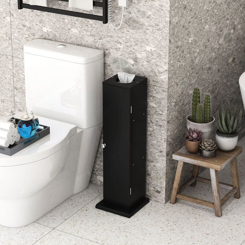 Bathroom Storage Unit, Black Small Floor Cabinet With Doors For Toilet Paper, Modern Country Marvelousness Corner Shelf Cabinet, Charisma