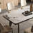 Minimal rectangular rock plate dining table set-109707368