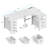 L-shaped Desk With 5-tier Under-desk Drawers,reversible Desk With Large Cabinet, Writing Desk With Power Outlets, Home Office Desk  With Cpu Stand-1019781251