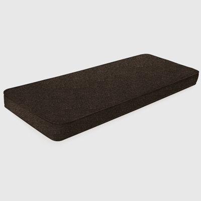 Coussin de banc pour l'extérieur de 3 po d'épaisseur et de 12 po de largeur sur mesure avec housse en chenille imperméable, mousse haute résilience 75D, fond gris antidérapant et passepoil double