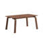 Ensemble de salle à manger 5 pièces moderne et moderne avec finition noyer, table rectangulaire et 4 chaises à oreilles style rétro