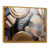 Toile avec cadre flottant or