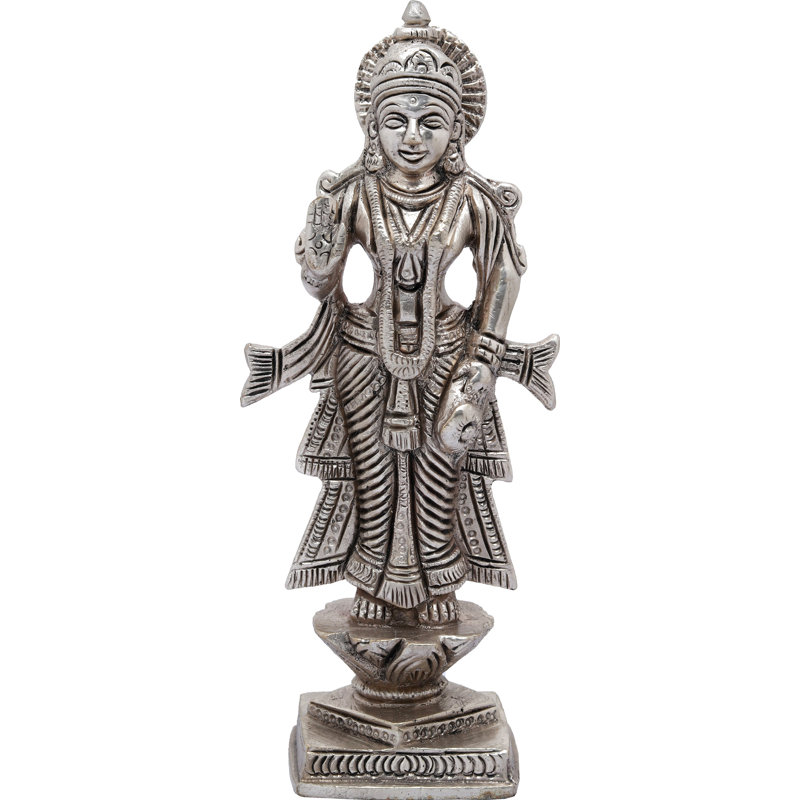 Petite statue en laiton de 5 po Radha Ji - déesse indoue fabriquée à la main de l'amour et de la dévotion pour la décoration du temple
