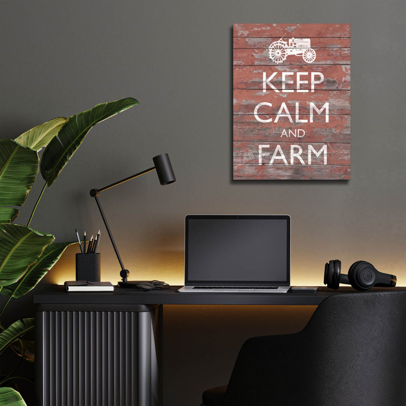  «Keep Calm & Farm 2» par Alonzo Saunders, art mural en verre acrylique, 12 po x 16 po