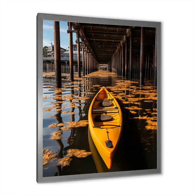 Pier Pier Reflections II sur impression sur toile, Cadre photo argenté, H 40 po x l 30 po x P 1,5 po