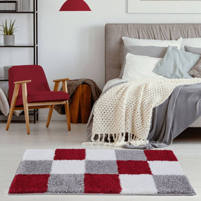Myshaggy Collection Rugs Geometric Design in Red