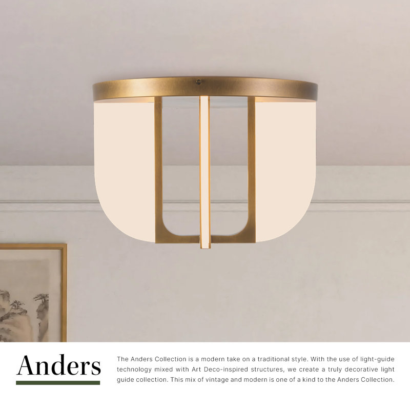 Anders 17-in Black dimmable LED Semi-Flush Mount, Oil Rubbed Bronze