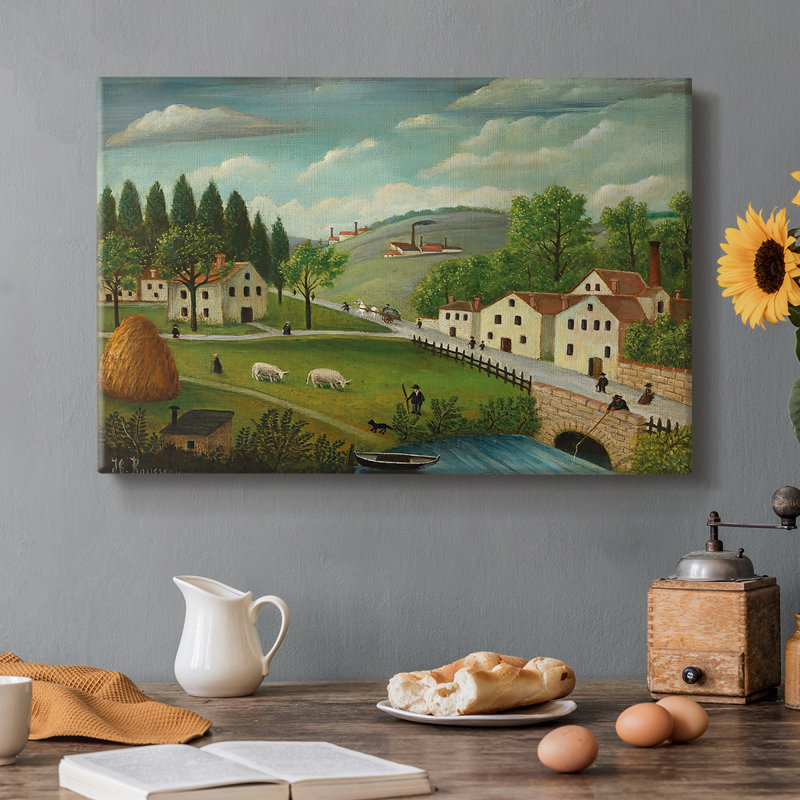 Paysage dans les Environs de Paris-Henri Rousseau-Toile tendue avec châssis-c. début du 20e siècle, 12 x 18