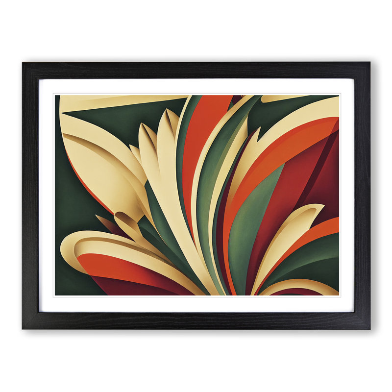 Adorable Flowers Deco - Framed Print, 46cm H x 64cm W x 2cm D, Black