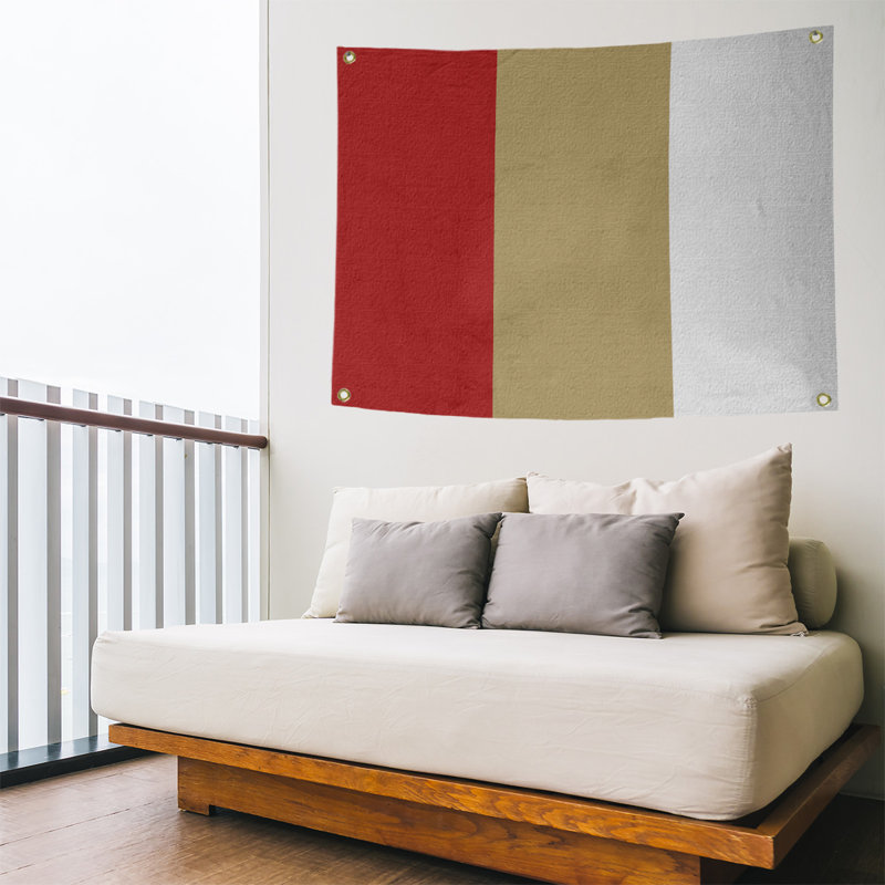 Tapisserie de polyester san francisco, H 50 po x l 59 po, Rouge / or / blanc