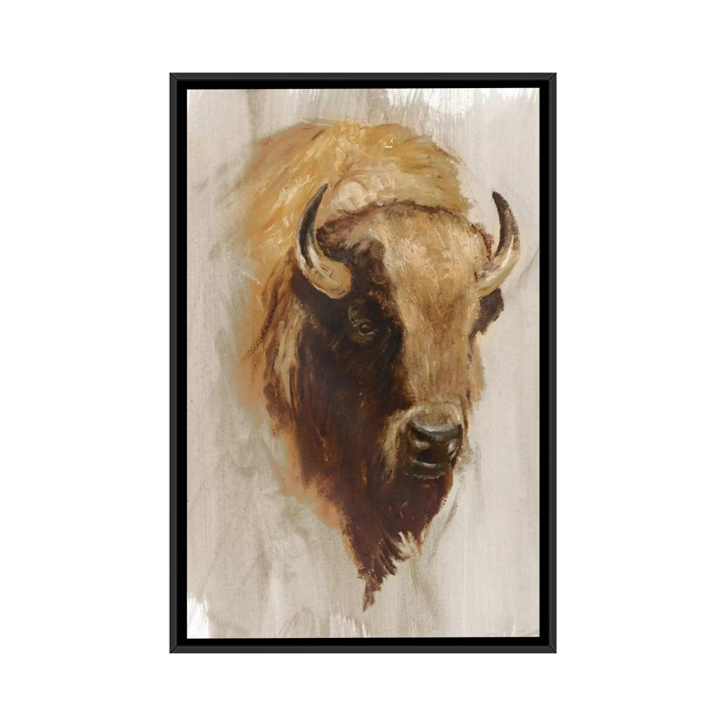 « western american animal study iii », reproduction sur toile, H 26 po x l 18 po x P 1,5 po, Toile avec cadre noir