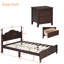 Ensemble de chambre à coucher 3 pièces, lit plateforme en bois et deux tables de chevet-304526175-304526172