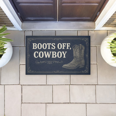  Boots Off Cowboy Non Slip Quick Dry Door Mat Recycled Cushioned, 18"x30"