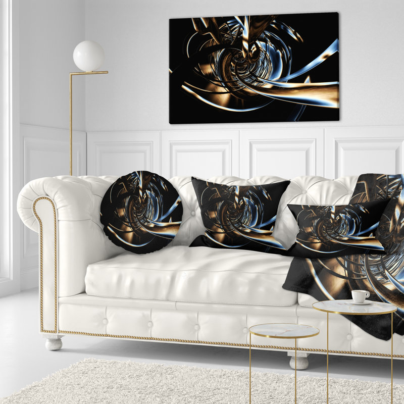 Fractal 3D Tangled Stripes - Coussin décoratif imprimé abstrait